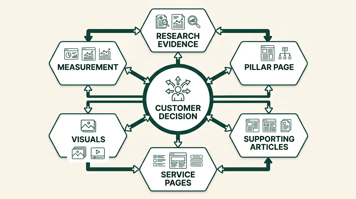 Content system built around customer decisions.